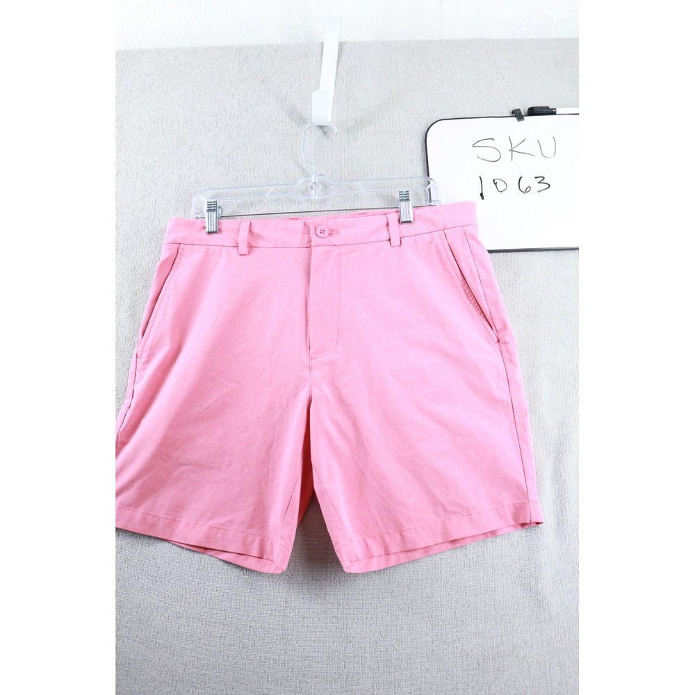 Vineyard Vines Performance Shorts Mens 33 Pink 1H0443 Stretch Golf Flat Front